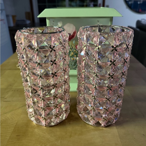 Valerie Parr Hill Other - Valerie Parr Hill - Elegant Pink/Silver Crystal Lanterns with Fairy Lights